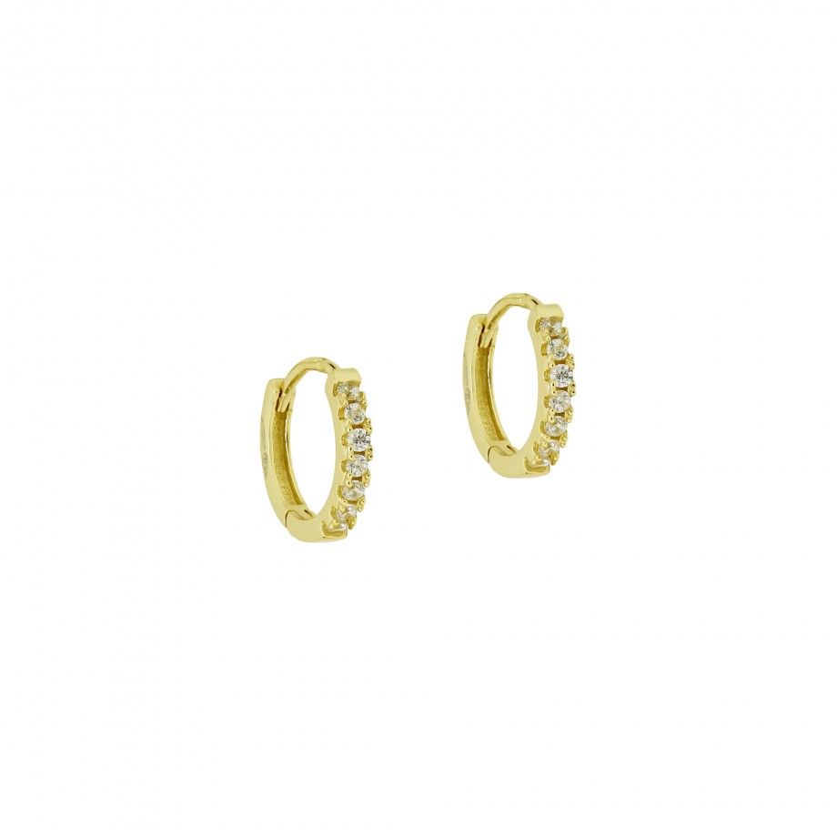 Argolas com Zirc�nias - Dourado