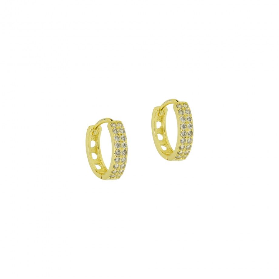 Argolas com Zirc�nias - Dourado