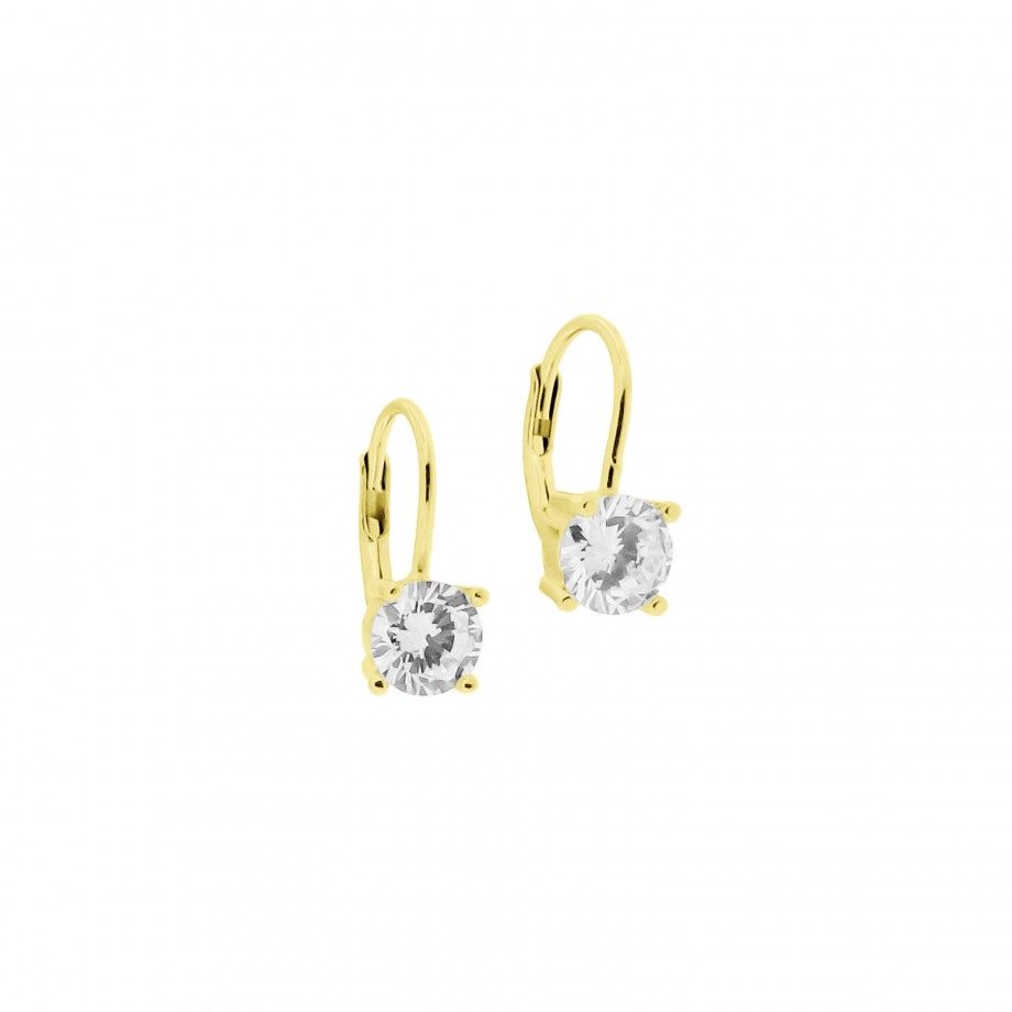 Earrings with Zirconia 6mm - Golden