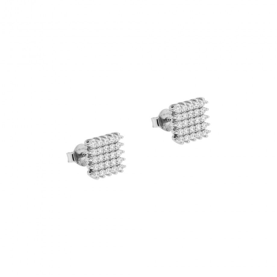 Squared Earrings with Zirconia