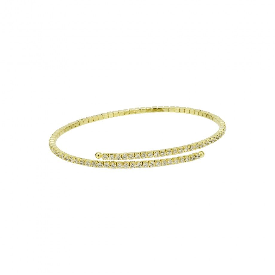Crossed Riviera Bracelet - Golden