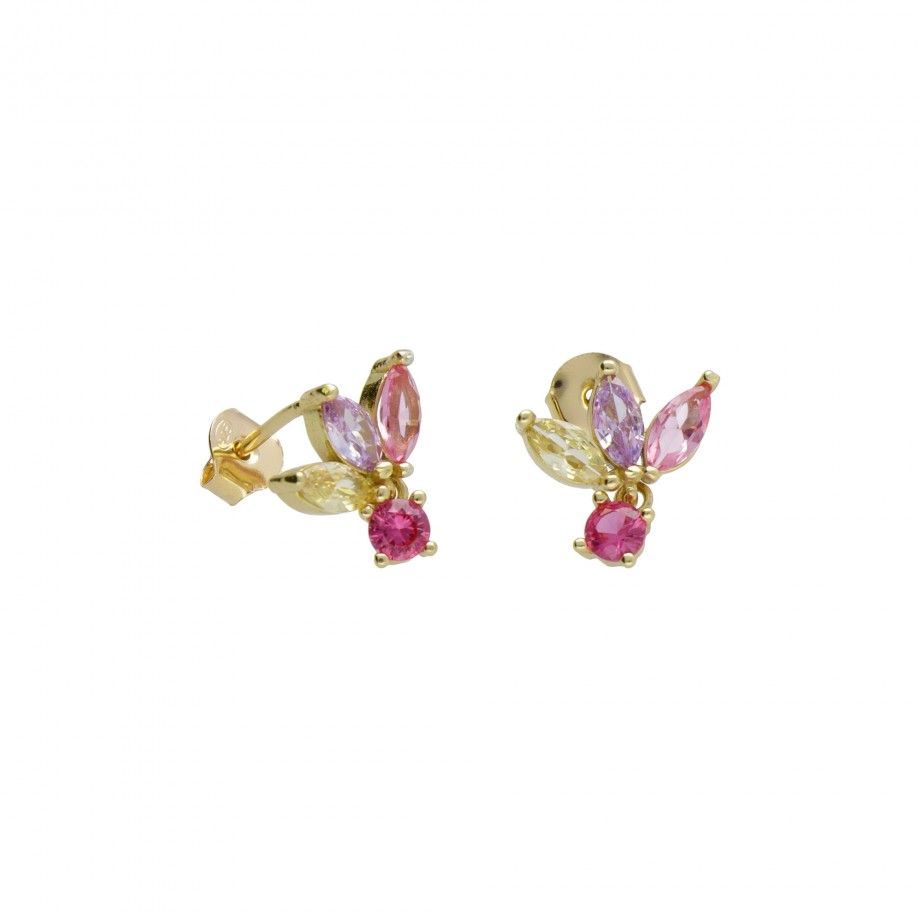 Brincos P�talas Multicolor