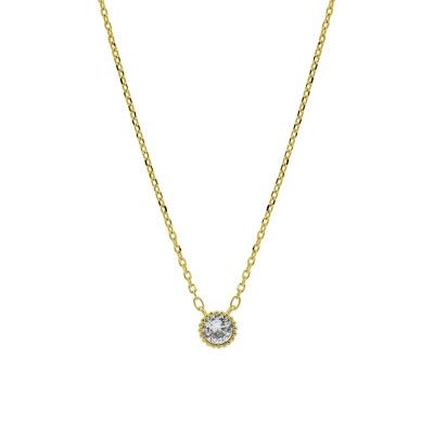Necklace with Zirconia - Golden Necklace with Zirconia - Golden
