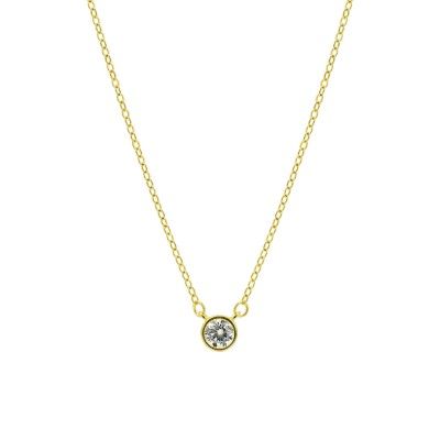 Colar com Zircónia 5mm - Dourado Colar com Zircónia 5mm - Dourado