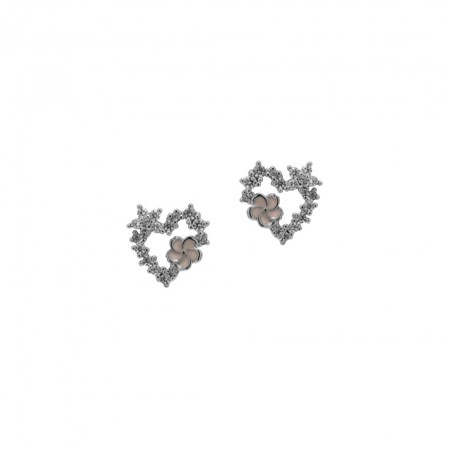 Earrings Heart with Flower