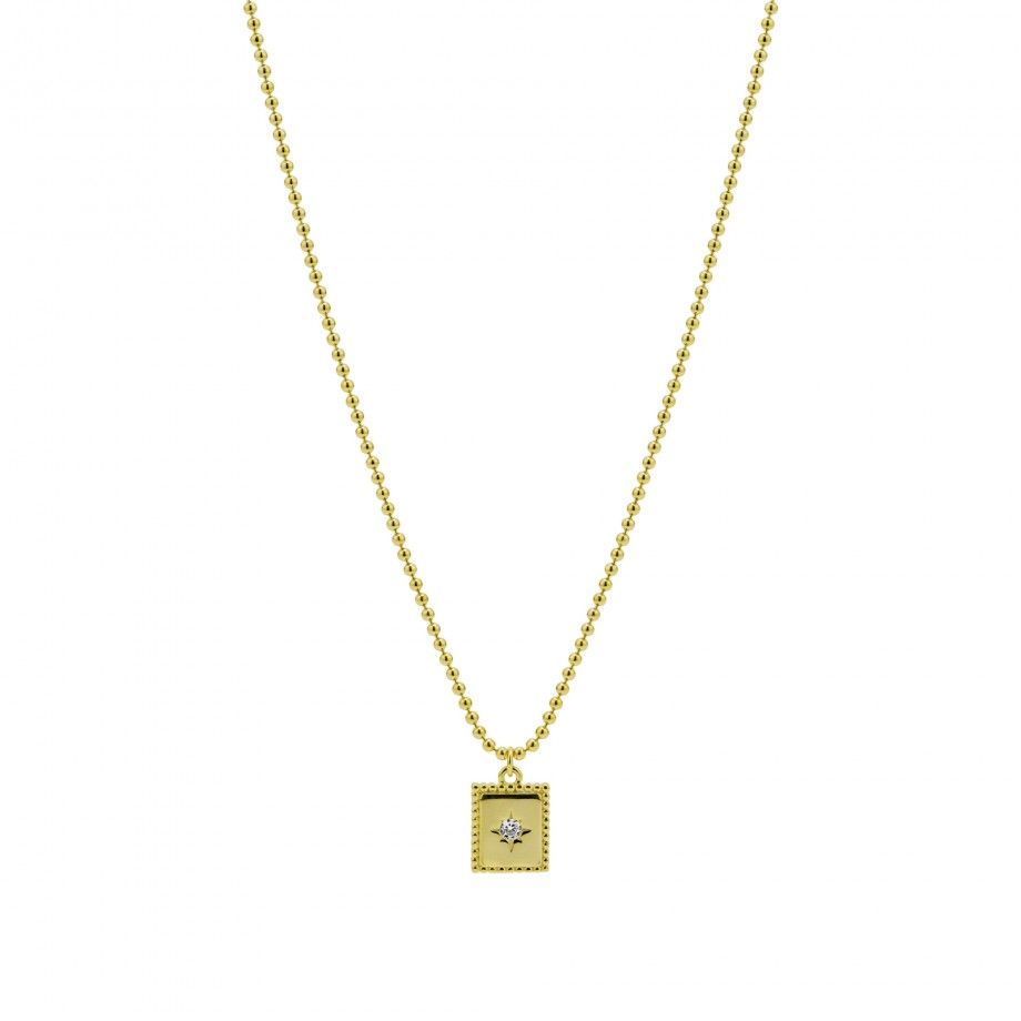 Necklace Rectangular Medal with Star