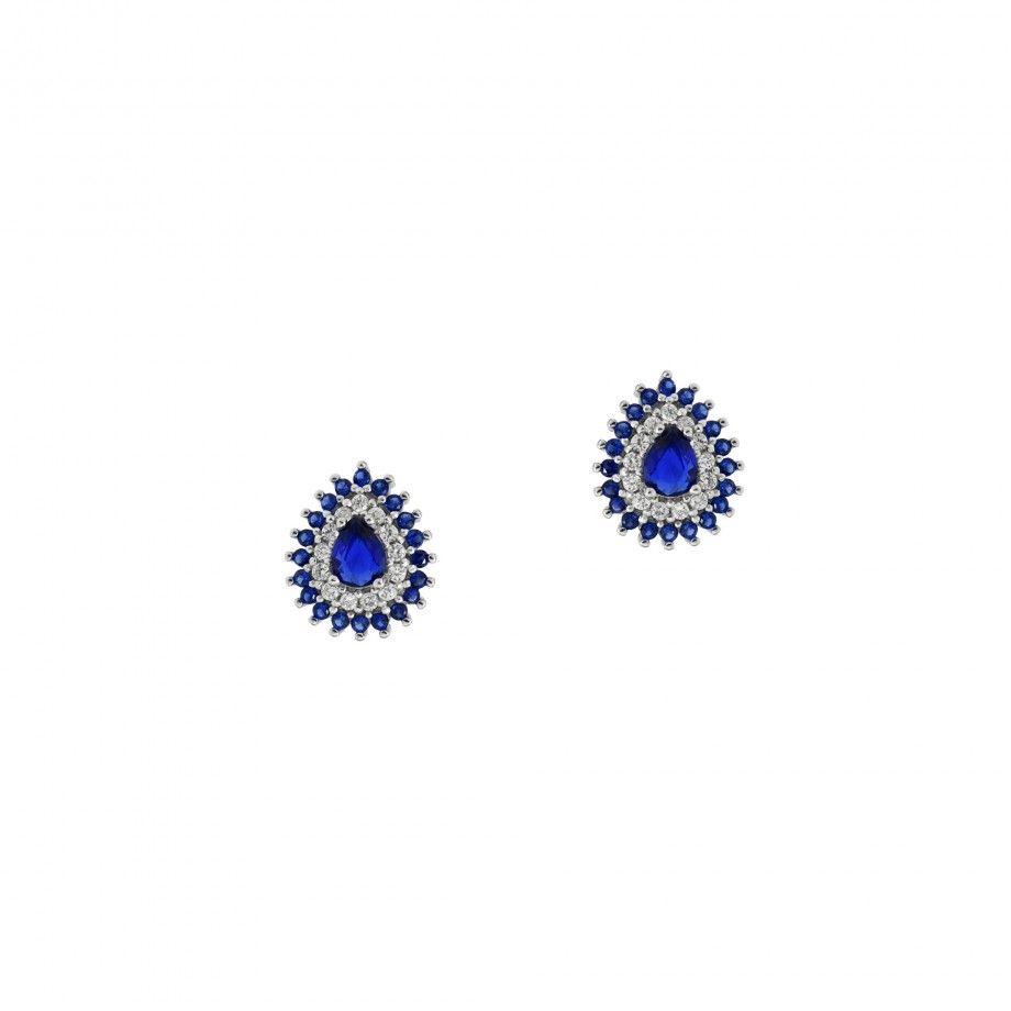 Earrings Blue Pear