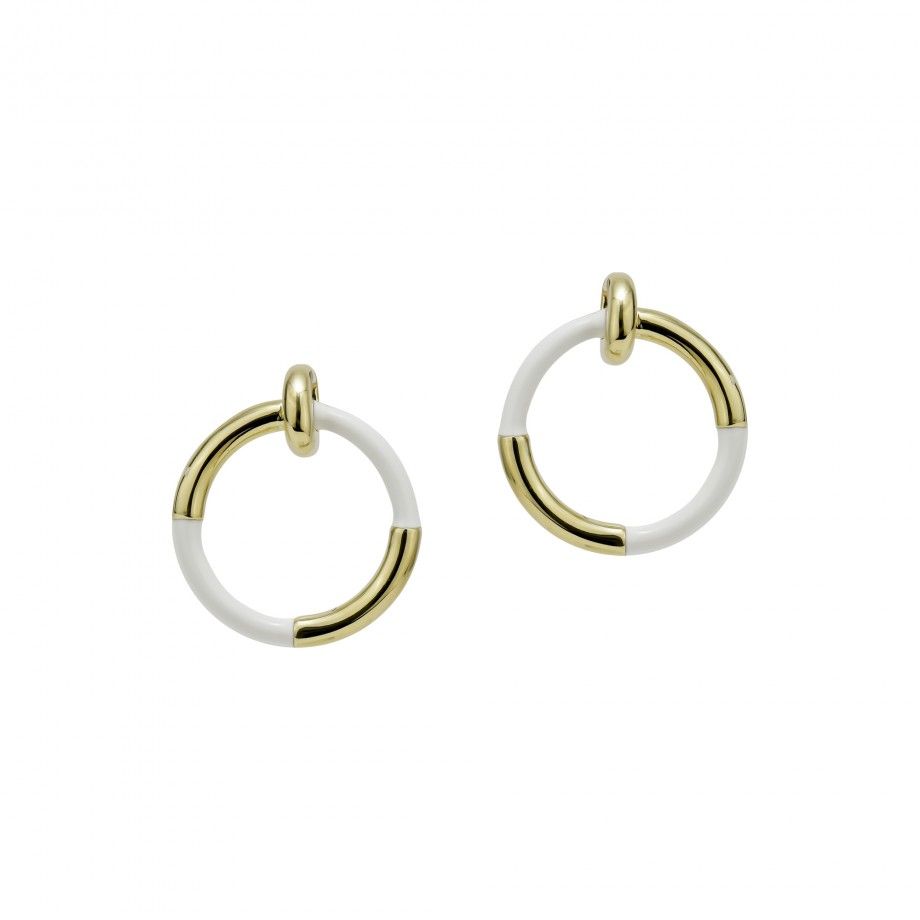 Earrings with Enamel Ring