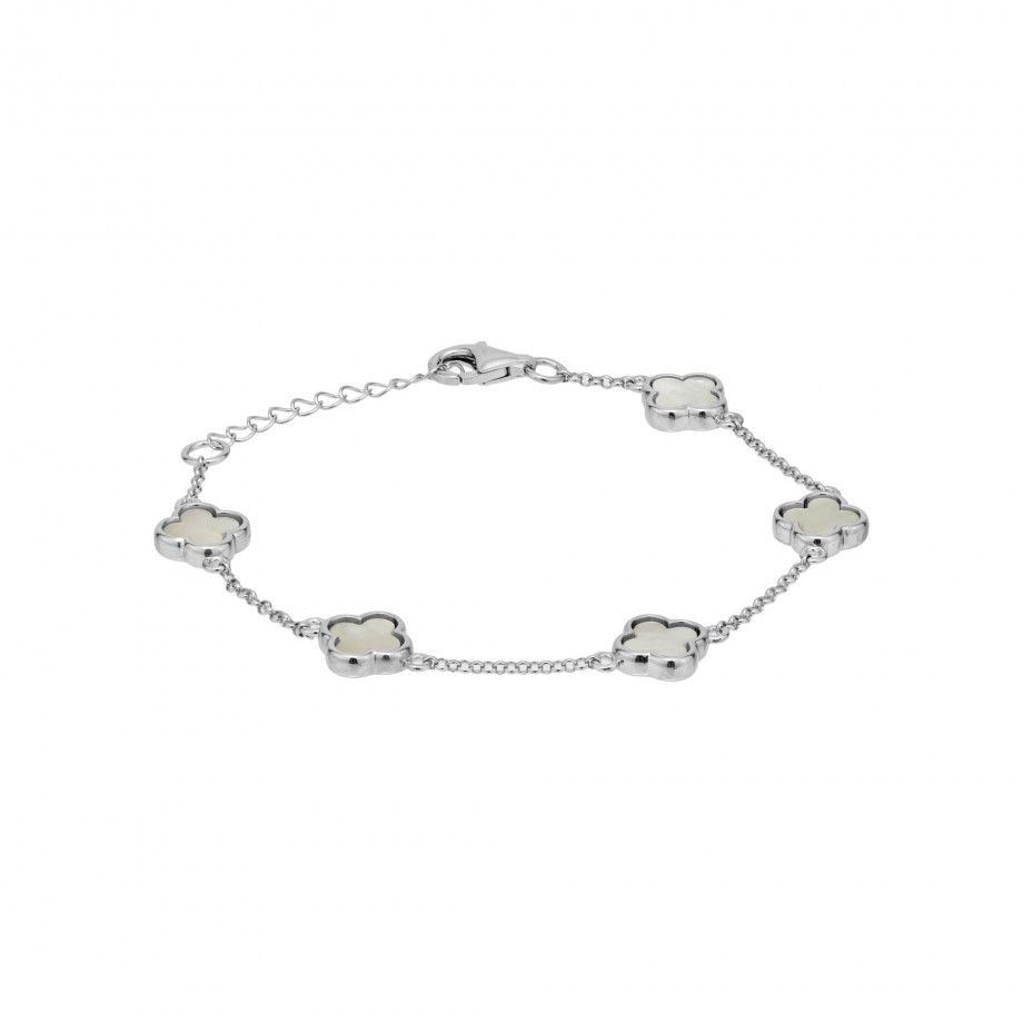 Bracelet Mother of Pearl Clovers