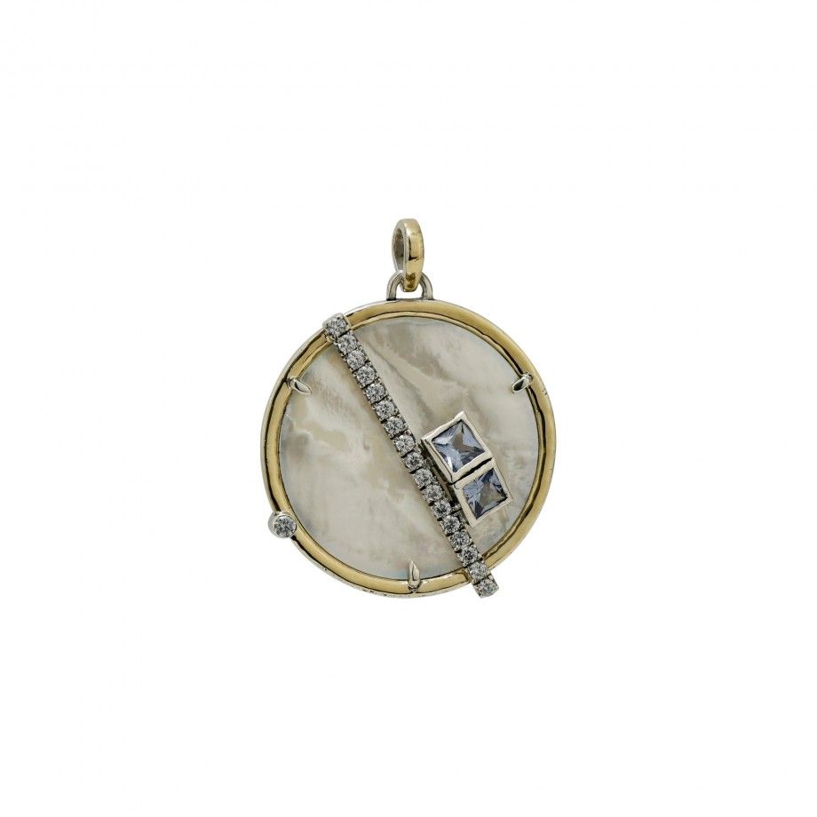 Medalha com Madrep�rola e Ouro