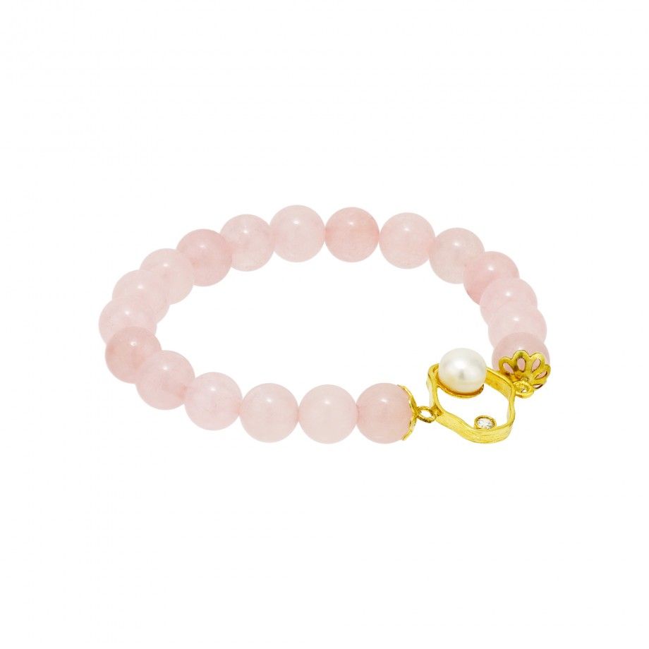 Bracelet Pink Stones and Pearl