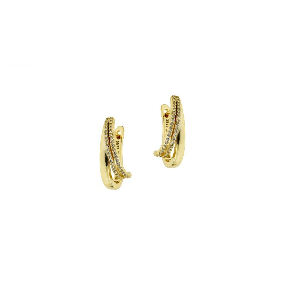 Brincos com Zirc�nias - Dourado