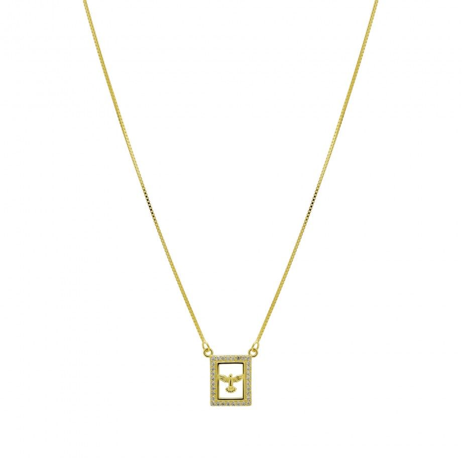 Colar Espirito Santo em Moldura - Dourado