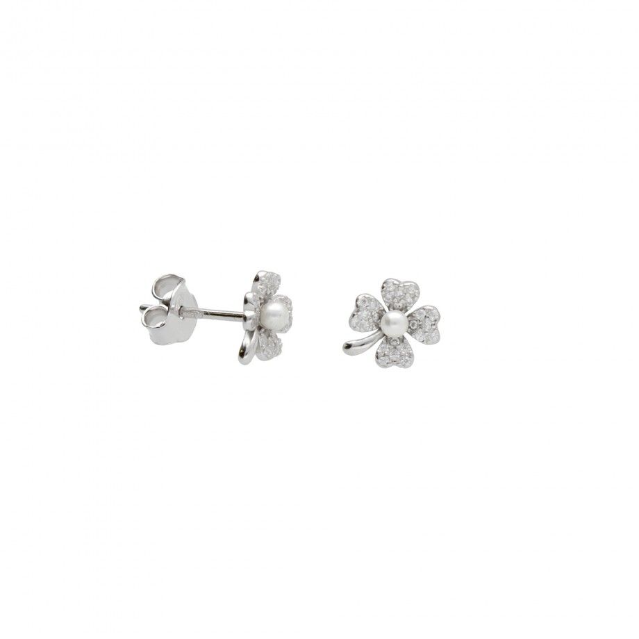 Brincos Trevo com P�rola