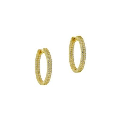 Zirconia Hoop Earrings - Golden Zirconia Hoop Earrings - Golden