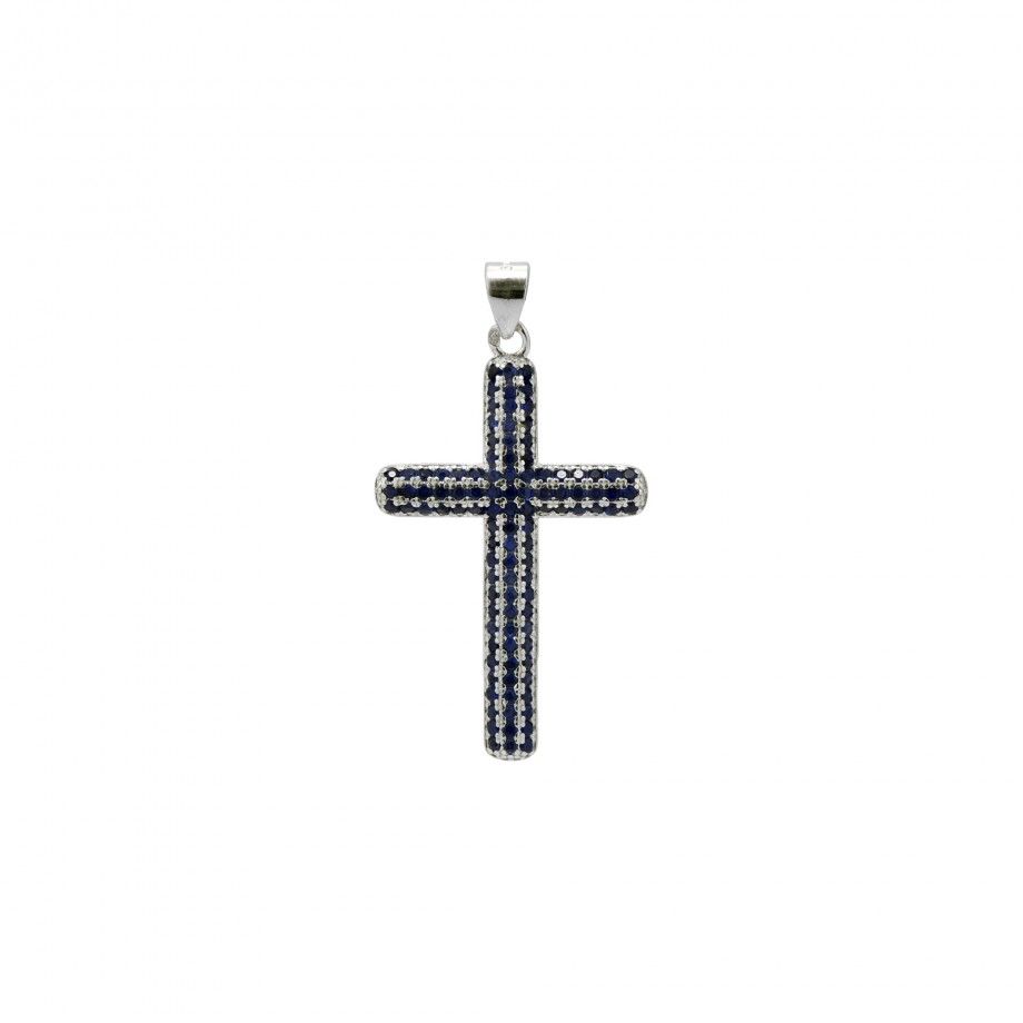 Cross with Blue Zirconia