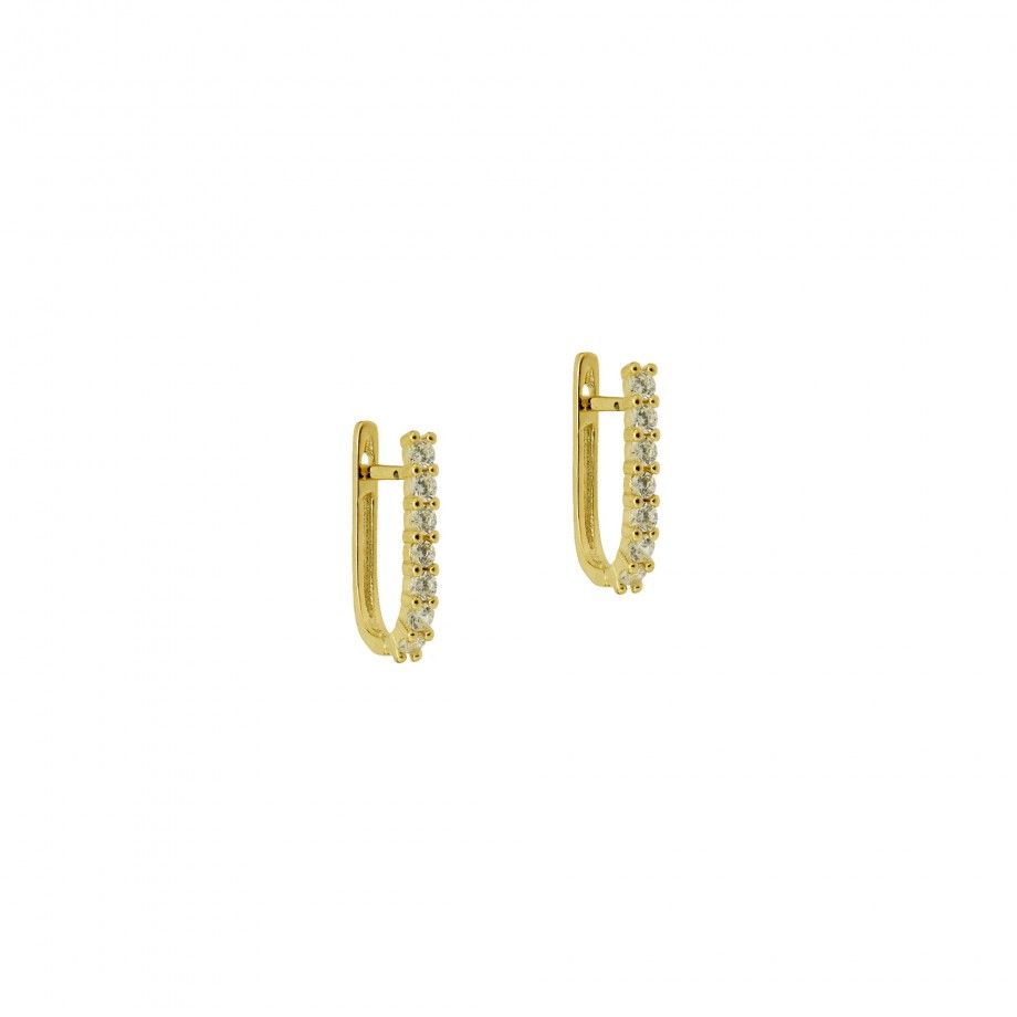 Argolas com Zirc�nias - Dourado