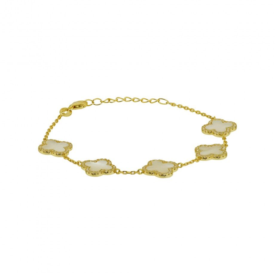 Bracelet Mother of Pearl Clovers