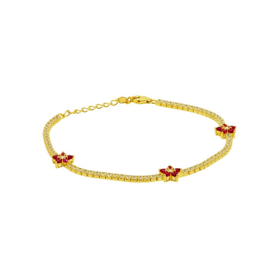 Pulseira Riviera - Flores Rosa