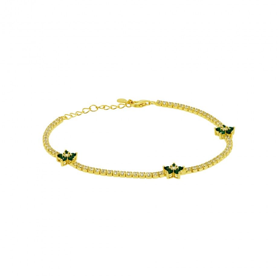 Riviera Bracelet - Green Flowers