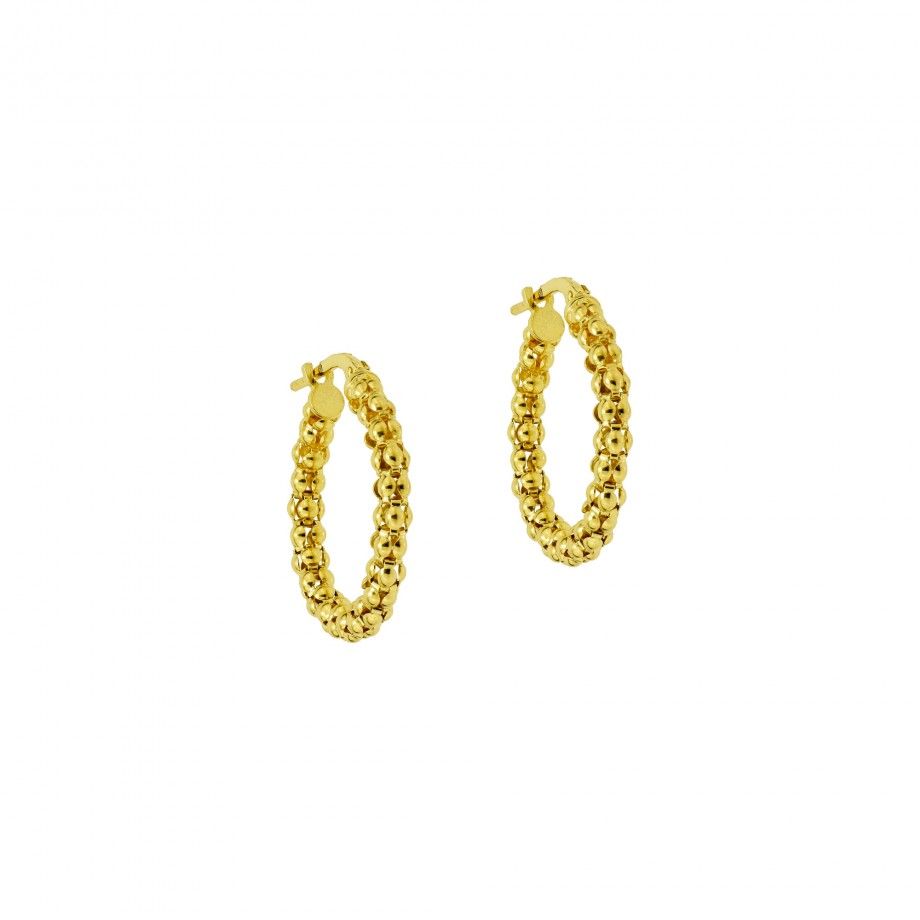 Hoop Earrings Korean Chain - Golden