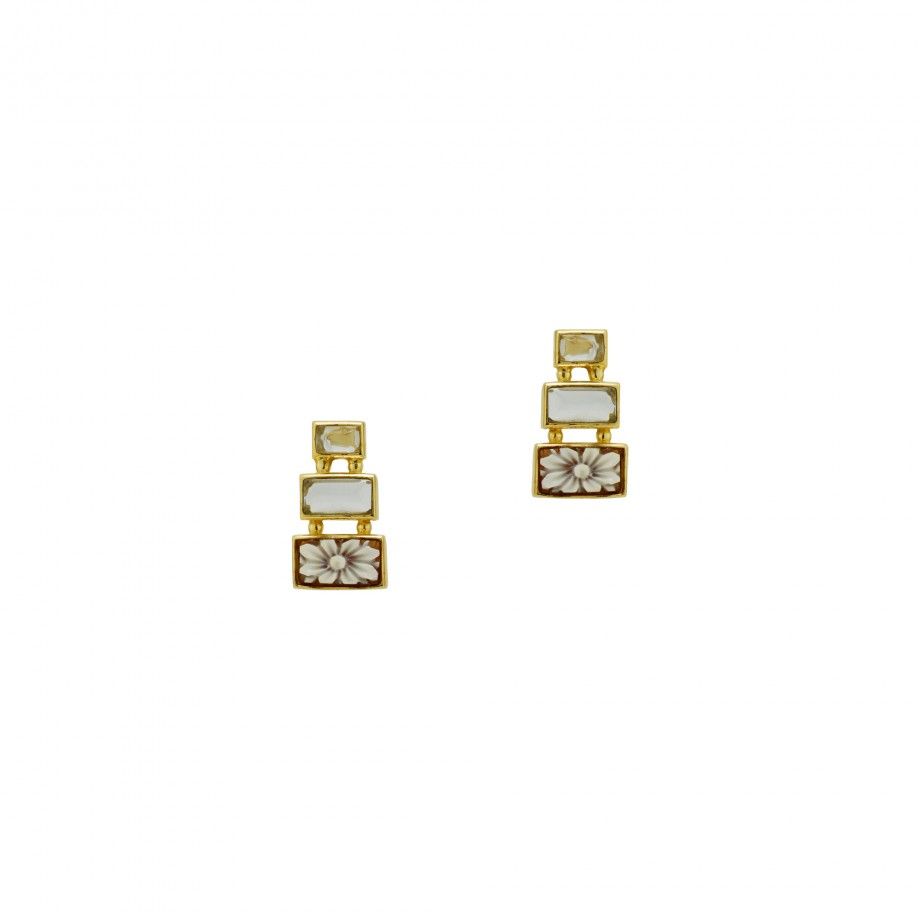 Cameo Earrings - Rectangular