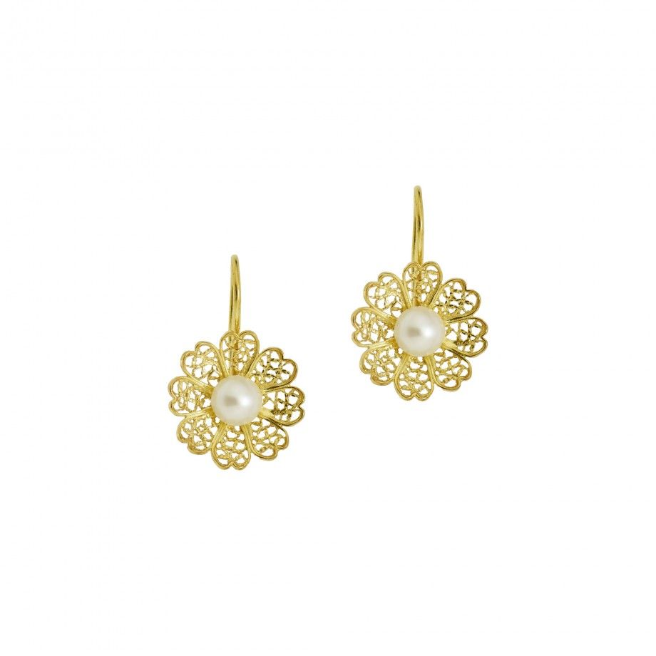 Earrings Flower with Pearl