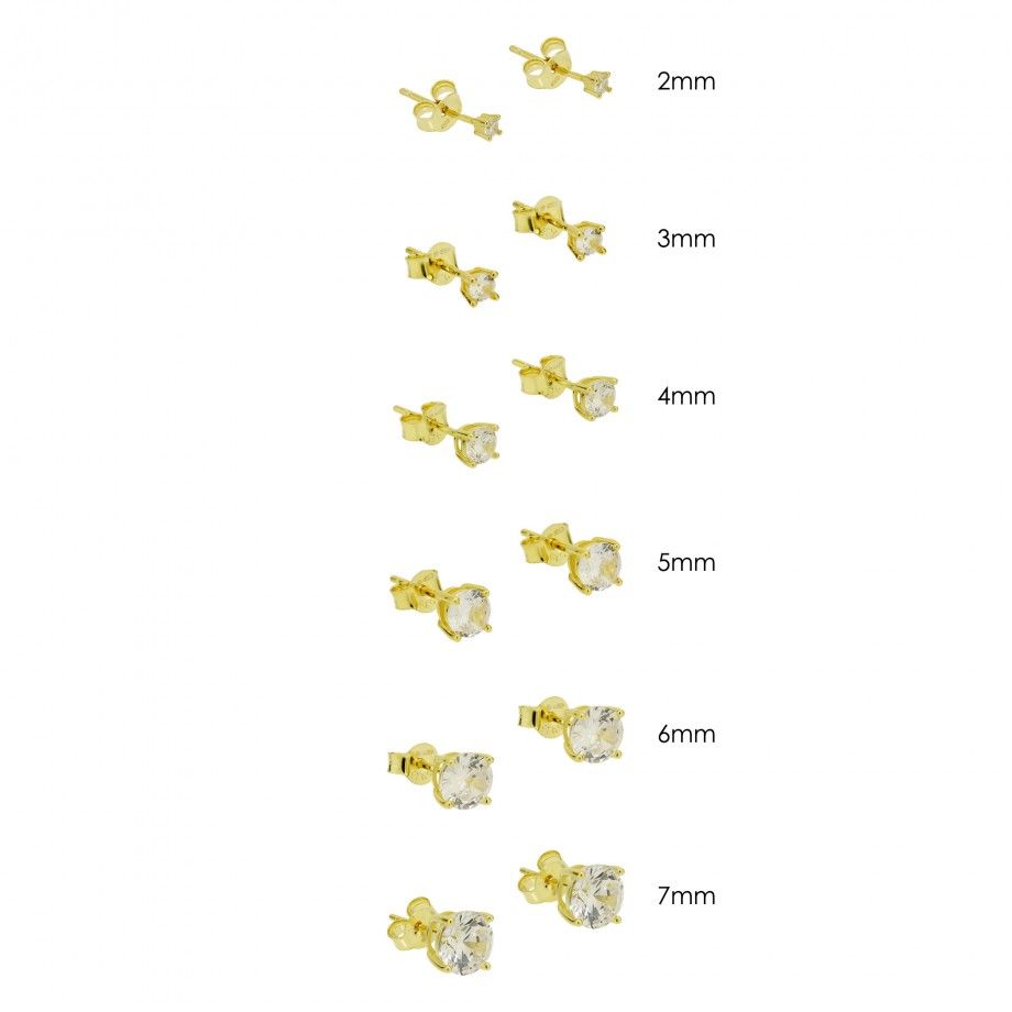 Zirconia Earrings - Golden