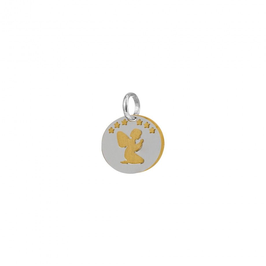 Medalha Anjo c/ Ora��o - Dourado